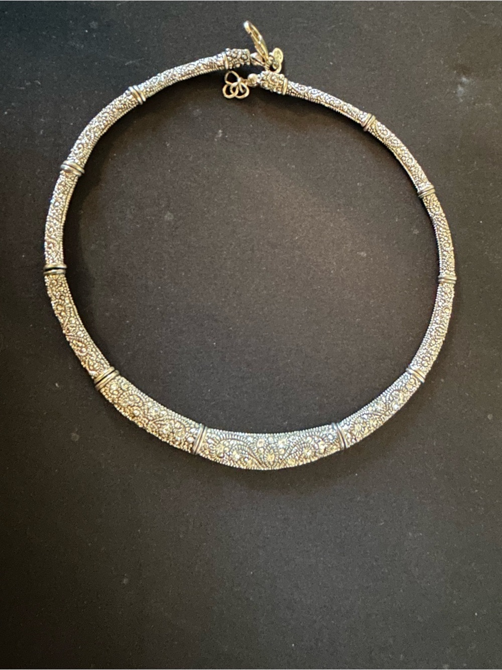 Brighton Silver Textured Collar Necklace